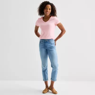 St. John's Bay Womens V Neck Short Sleeve T-Shirt