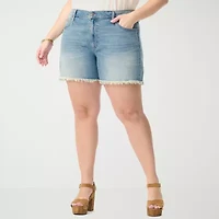 JS Jessica Simpson Womens High Rise Plus Bermuda Short