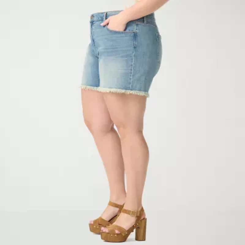 JS Jessica Simpson Womens High Rise Plus Bermuda Short