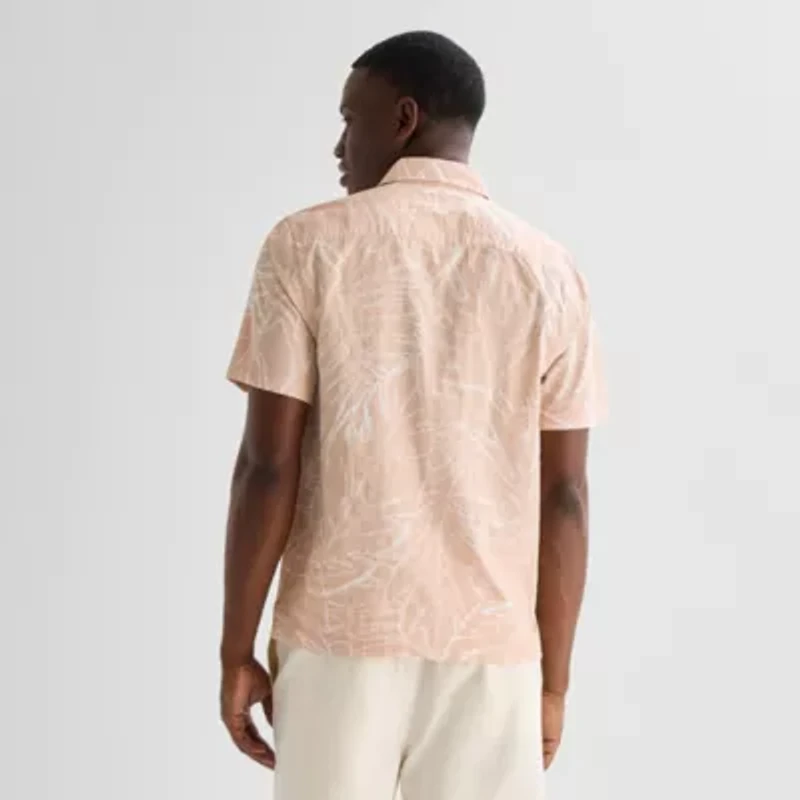 mutual weave Mens Short Sleeve Relaxed Fit Button-Down Shirt