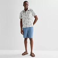 mutual weave Mens Short Sleeve Relaxed Fit Button-Down Shirt