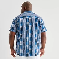 Shaquille O'Neal XLG™ Performance Mens Short Sleeve Regular Fit Big and Tall Button-Down Shirt