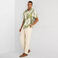 J. Ferrar Abstract Print Mens Short Sleeve Camp Shirt