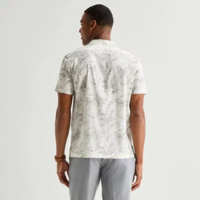 J. Ferrar Floral Mens Short Sleeve Camp Shirt