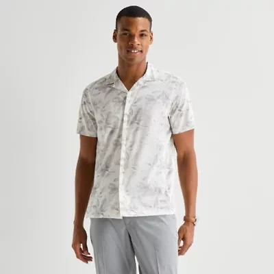 J. Ferrar Floral Mens Short Sleeve Camp Shirt