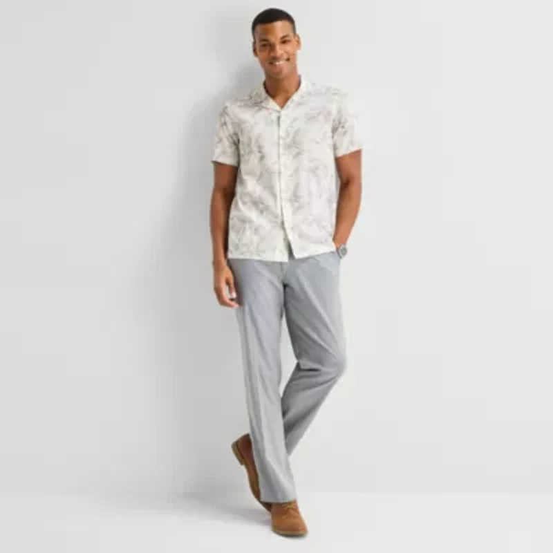 J. Ferrar Floral Mens Short Sleeve Camp Shirt