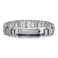 Mens 1/5 CT. T.W. Diamond Stainless Steel and Tungsten Bracelet