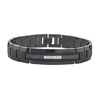 Mens 1/7 CT. T.W. Diamond Tungsten and Stainless Steel Bracelet