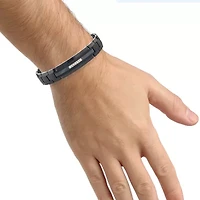 Mens 1/7 CT. T.W. Diamond Tungsten and Stainless Steel Bracelet