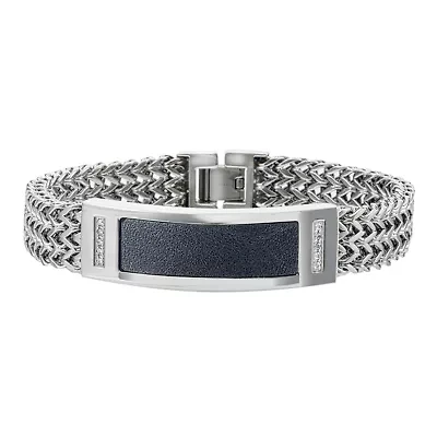 Mens 1/10 CT. T.W Diamond Two-Tone Stainless Steel Bracelet