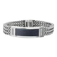 Mens 1/10 CT. T.W Diamond Two-Tone Stainless Steel Bracelet