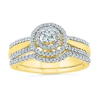 Womens 1/2 CT.T.W. Natural Diamond 10K Gold Bridal Set
