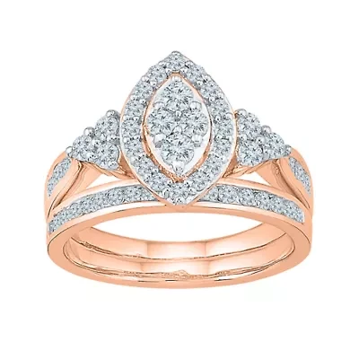Womens CT.T.W. Natural Diamond 10K Rose Gold Bridal Set