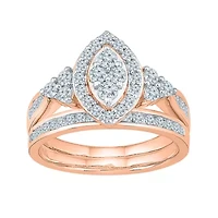 Womens CT.T.W. Natural Diamond 10K Rose Gold Bridal Set