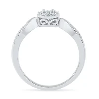 Promise My Love Womens 1/5 CT. Natural White Diamond Sterling Silver Round Ring