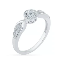 Promise My Love Womens 1/5 CT. Natural White Diamond Sterling Silver Round Ring