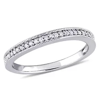 Womens 1/8 CT. T.W. Natural White Diamond Sterling Silver Wedding Band