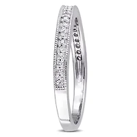 Womens 1/8 CT. T.W. Natural White Diamond Sterling Silver Wedding Band