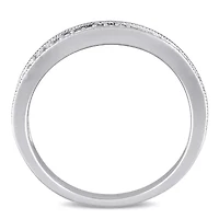 Womens 1/8 CT. T.W. Natural White Diamond Sterling Silver Wedding Band