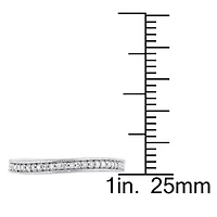 Womens 1/8 CT. T.W. Natural White Diamond Sterling Silver Wedding Band