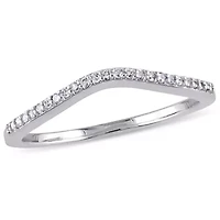 Womens 1/10 CT. T.W. Natural White Diamond 10K Gold Wedding Band