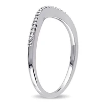 Womens 1/10 CT. T.W. Natural White Diamond 10K Gold Wedding Band