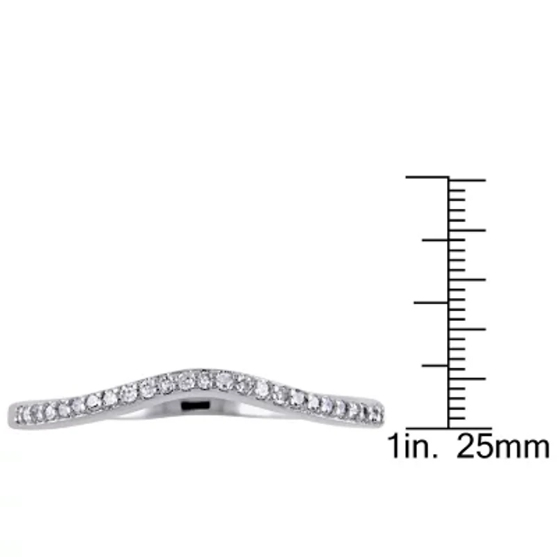 Womens 1/10 CT. T.W. Natural White Diamond 10K Gold Wedding Band