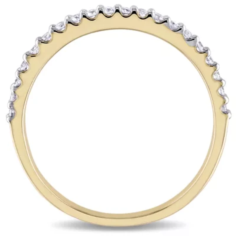 Womens 1/5 CT. Natural White Diamond 10K Gold Wedding Band