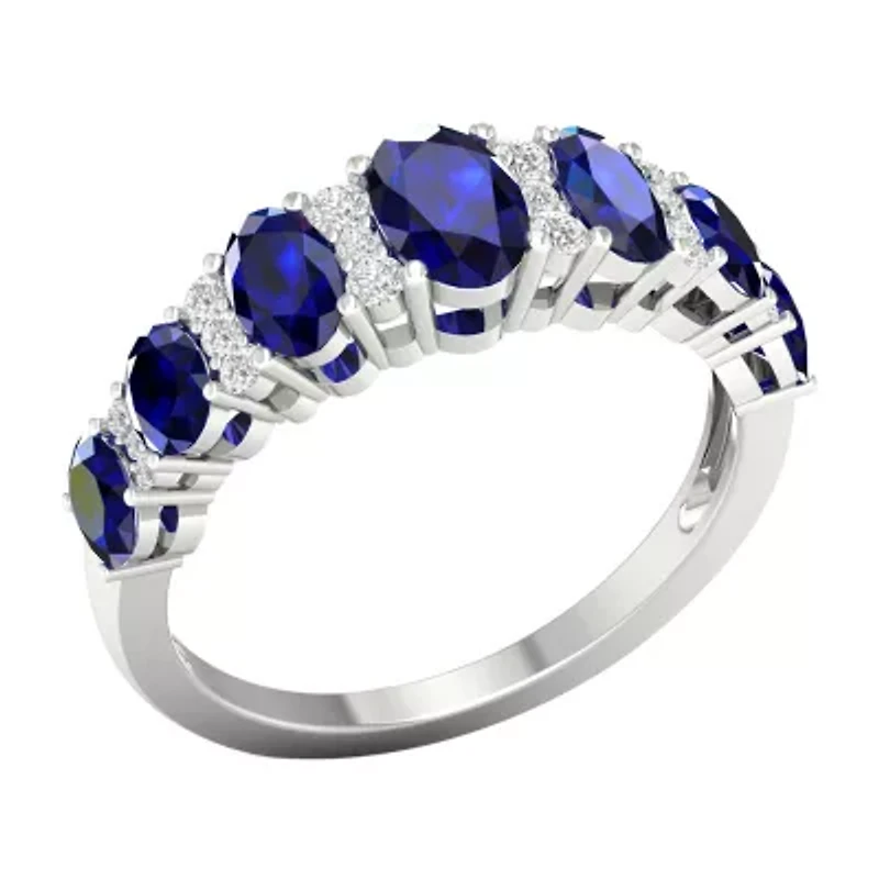 Womens 1/6 CT. T.W. Genuine Blue Sapphire 10K Gold Band