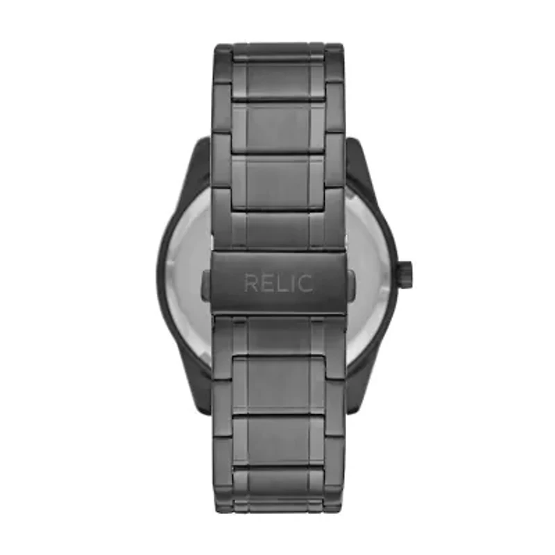 Relic By Fossil Rylan Mens Diamond Accent Gray Stainless Steel Bracelet Watch Zr77321