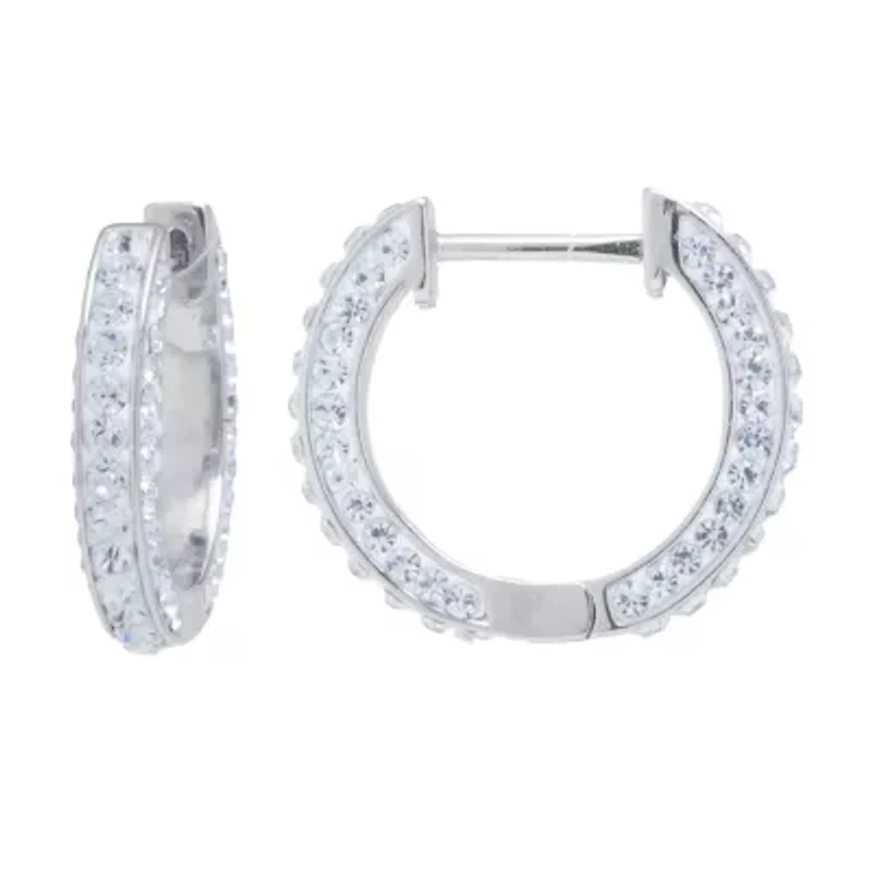 Sparkle Allure Womens Crystal 20mm Hoop Earrings
