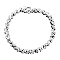 Sparkle Allure Silver Reflections Womens Natural White Diamond Accent Pure Silver Over Brass Round 7.25 Inch Tennis Bracelet