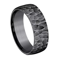 Hammered Mens 8MM Tantalum Wedding Band