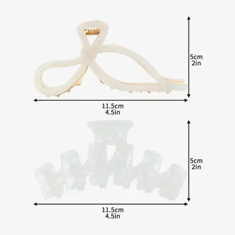 Arizona Ivory Bow 2-pc. Hair Clip