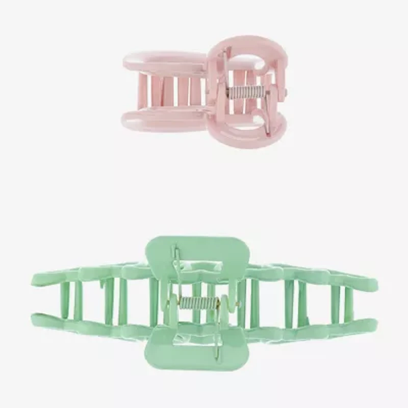 Arizona Light Pink & Green Heart 2-pc. Hair Clip