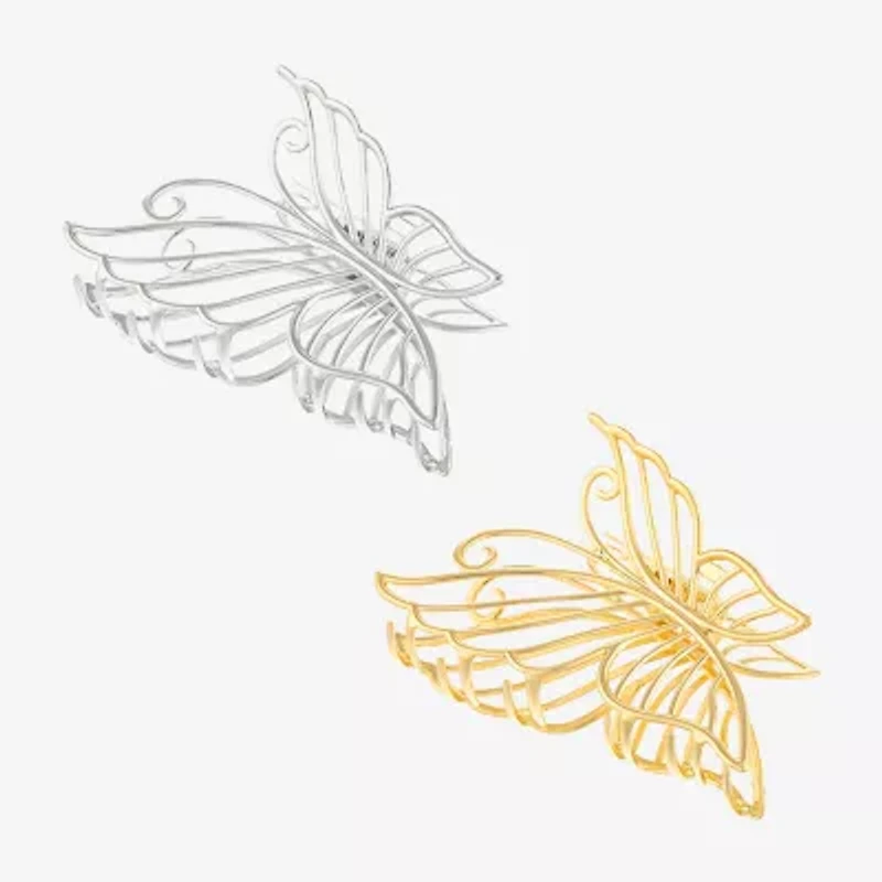 Arizona Gold Tone & Silver Tone Butterfly 2-pc. Hair Clip