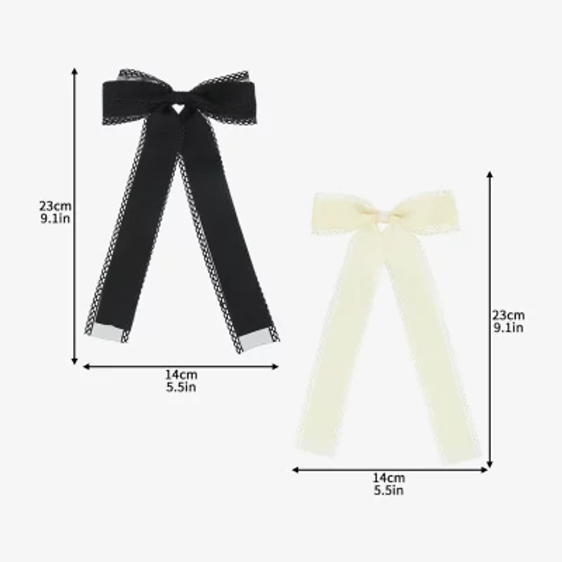 Arizona White & Black 2-pc. Hair Bow