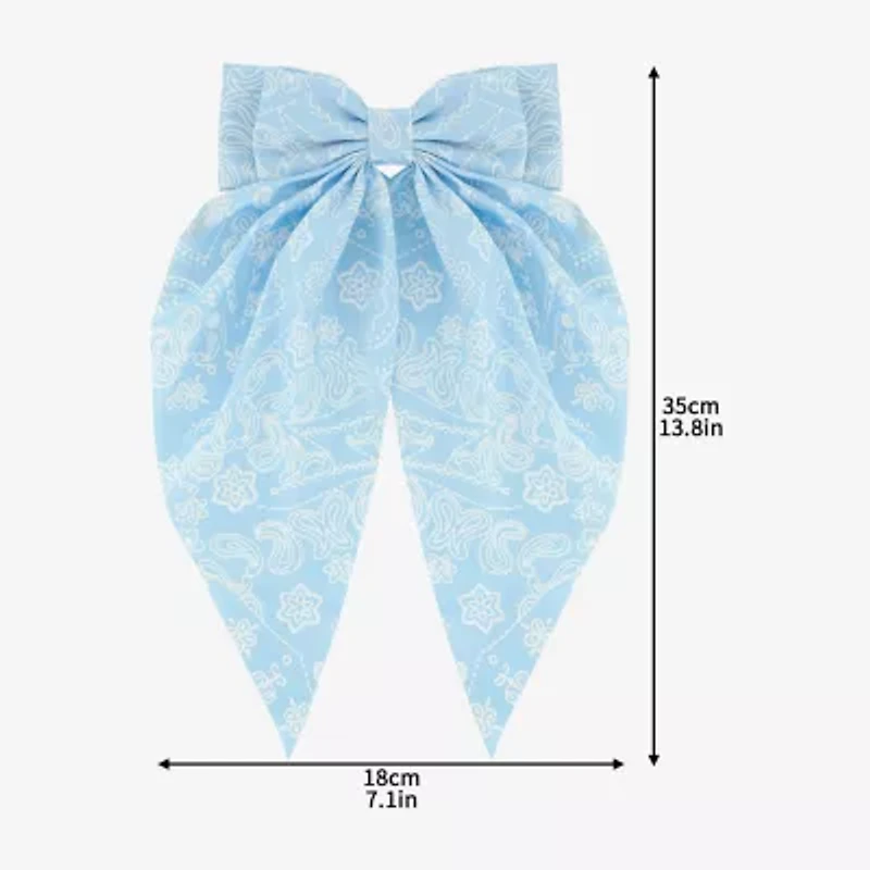 Arizona Light Blue Paisley Hair Bow