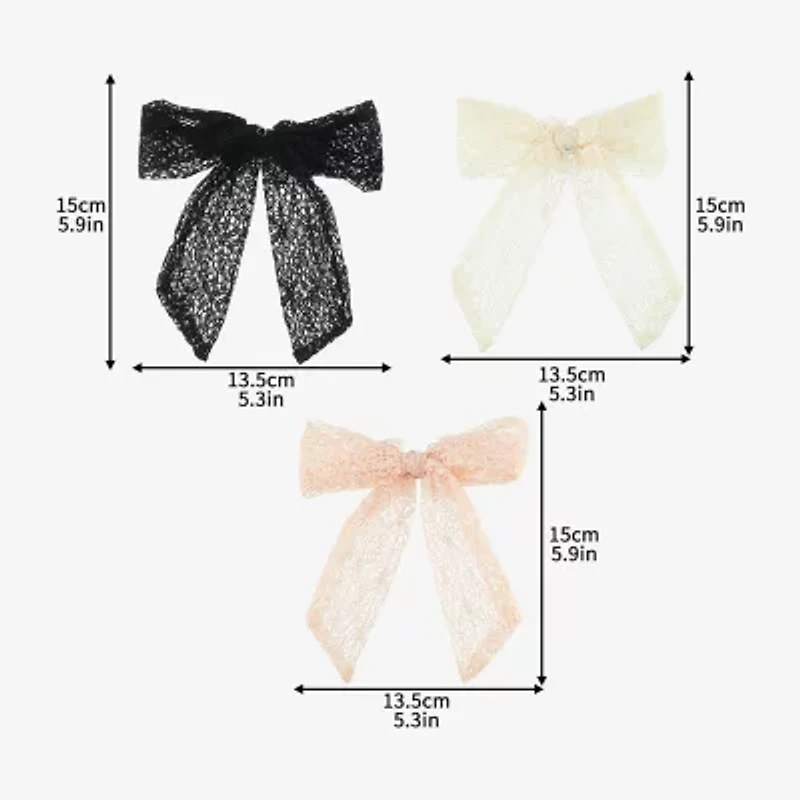Arizona 3-pc. Multi Lace Bow Scrunchie Hair Ties