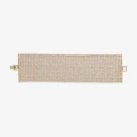 Bijoux Bar Gold Tone Womens Glass Cuff Bracelet
