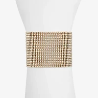 Bijoux Bar Gold Tone Womens Glass Cuff Bracelet