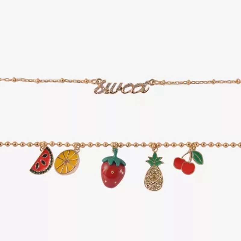 Arizona Fruit Charms Womens 16 Inch Strand Necklace