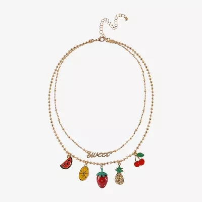 Arizona Fruit Charms Womens 16 Inch Strand Necklace