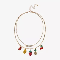 Arizona Fruit Charms Womens 16 Inch Strand Necklace