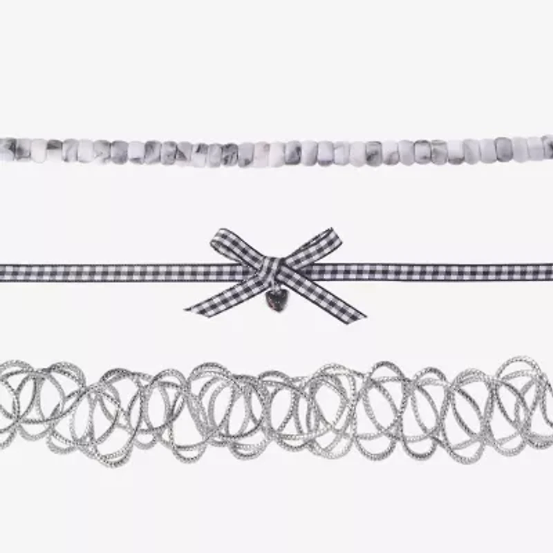 Arizona Gingham Womens Bow 3-pc. Necklace Set