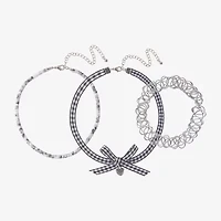 Arizona Gingham Womens Bow 3-pc. Necklace Set