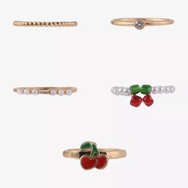 Arizona Womens Cherries Heart Delicate Ring Set