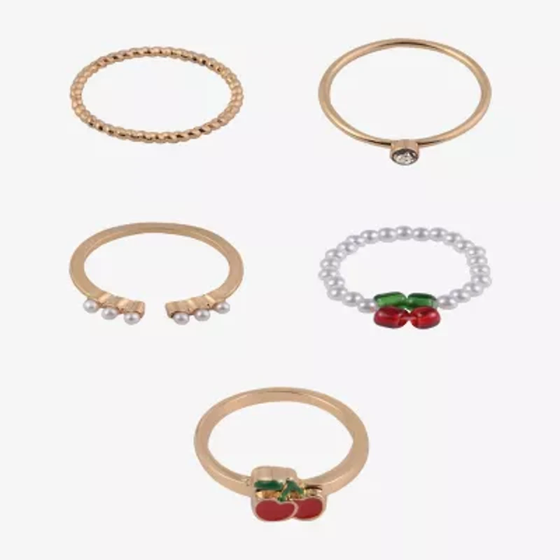 Arizona Womens Cherries Heart Delicate Ring Set