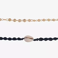 Arizona Blue Shell Womens 9 Inch Cable Flower Ankle Bracelet