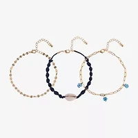 Arizona Blue Shell Womens 9 Inch Cable Flower Ankle Bracelet